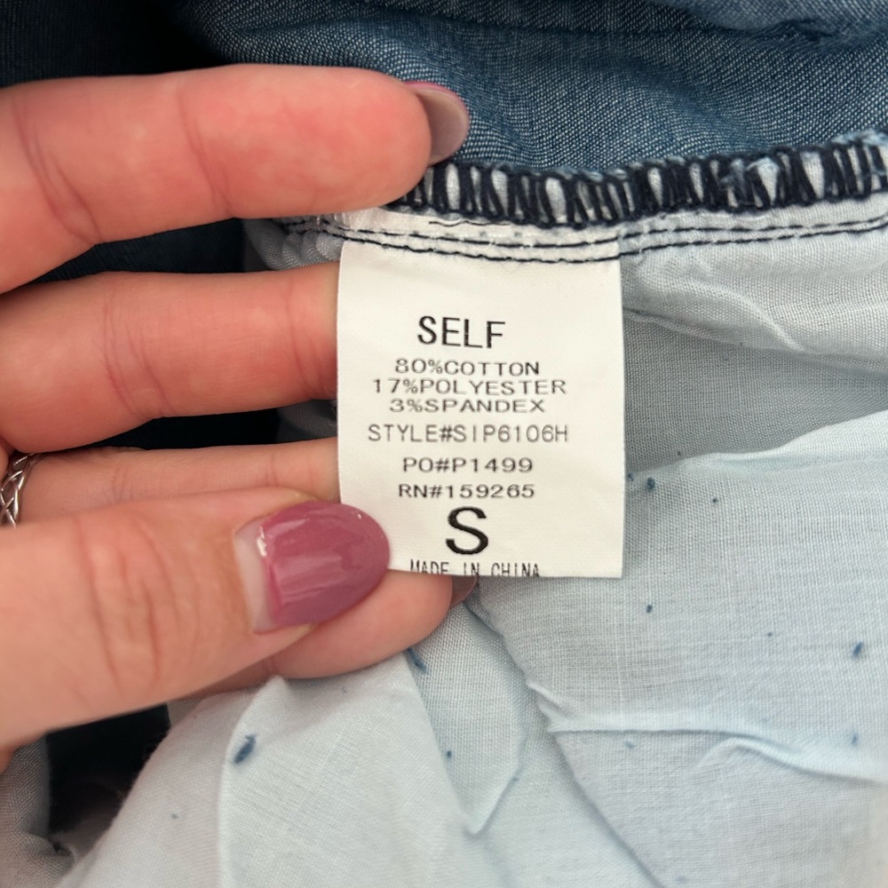 💫Altar'd State Blue and White Striped Flare Jeans - Picture 9 of 10